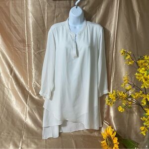 Chic White Women's Tunic Blouse